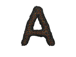 Lava Rock Themed Font  Letter A