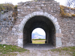 Fototapeta na wymiar Castle, bridge, tunnel, bridge, tunnel, historical
