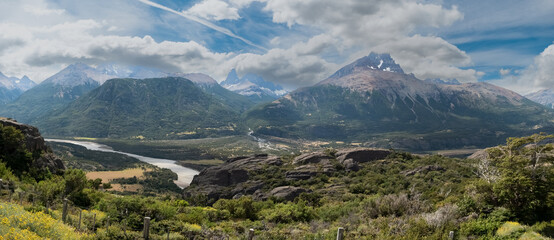 Stunning Cerro Castillo (Castle Hill) along the mythical carretera Austral (Southern Way), Chile's...