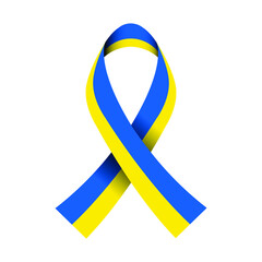 Ribbon in the colors of Ukraine. Vector illustration isolated on white background. EPS 10