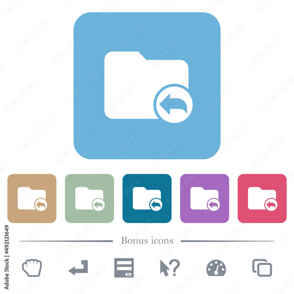 Aufkleber parent directory flat icons on color rounded square backgrounds