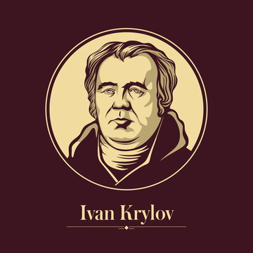 Vector portrait of a Russian writer. Ivan Krylov is Russia's best-known fabulist and probably the most epigrammatic of all Russian authors.
