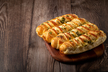 Homemade bread with parmesan cheese.