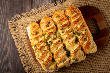 Homemade bread with parmesan cheese.