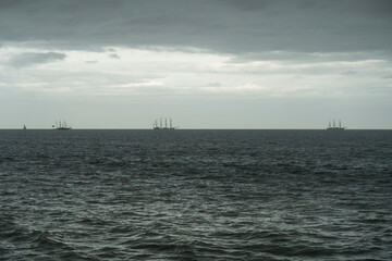 Training ships anchored in Mar del Plata , Buenos Aires , Argentina     