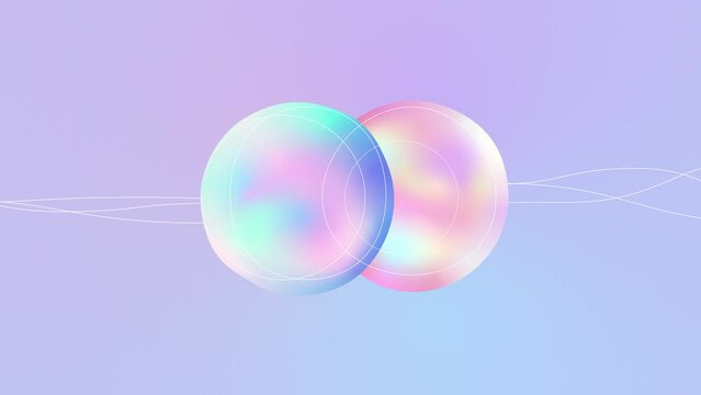 Abstract sphere animation. Trendy pastel background.