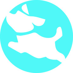 Dog vector design of a whale in a circle