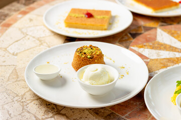 food, plate, dinner, cake, meal, cup, tea, dessert, breakfast, table, restaurant, white, soup, cream, coffee, fresh, cuisine, sweet, salad, gourmet, drink, snack, dish, bread, delicious