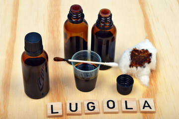 Lugol fluid lugola wanted in pharmacies during the risk of radioactive radiation, explosion atomic...