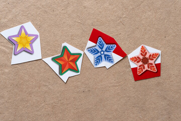 set of decorative halftone stars on paper