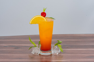 cocktail with orange and mint