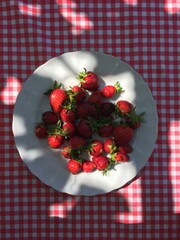 strawberries on a plate