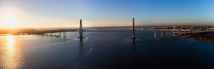 Arthur Ravenel Jr. Bridge Sunrise over Mount Pleasant, South Carolina