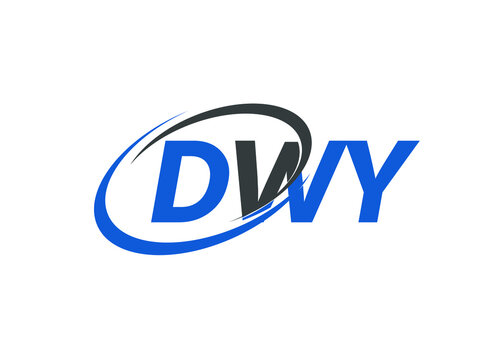 DWY letter creative modern elegant swoosh logo design