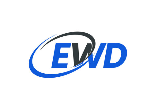 EWD letter creative modern elegant swoosh logo design