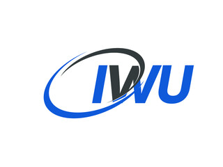 IWU letter creative modern elegant swoosh logo design