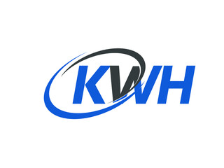 KWH letter creative modern elegant swoosh logo design