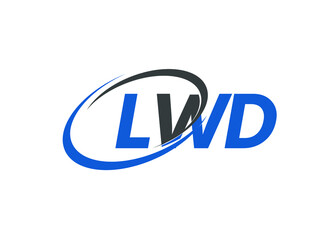 LWD letter creative modern elegant swoosh logo design