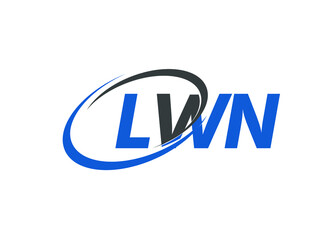 LWN letter creative modern elegant swoosh logo design