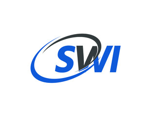 SWI letter creative modern elegant swoosh logo design
