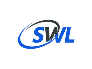 SWL letter creative modern elegant swoosh logo design