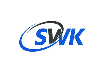 SWK letter creative modern elegant swoosh logo design