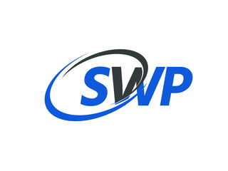 SWP letter creative modern elegant swoosh logo design