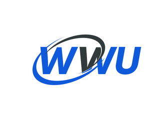 WWU letter creative modern elegant swoosh logo design
