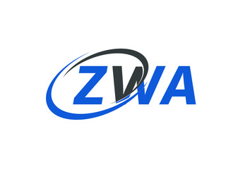 ZWA letter creative modern elegant swoosh logo design