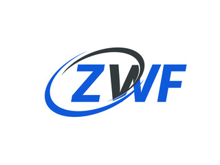 ZWF letter creative modern elegant swoosh logo design