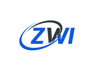 ZWI letter creative modern elegant swoosh logo design