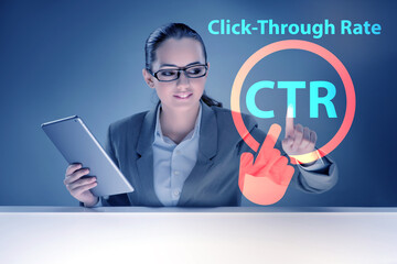 CTR click through rate concept with business people