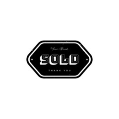 vintage grunge Sold out logo badge design vector