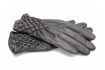 pair of leather gloves isolated