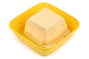 tofu on white background