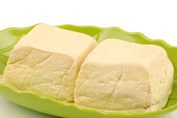 tofu on white background