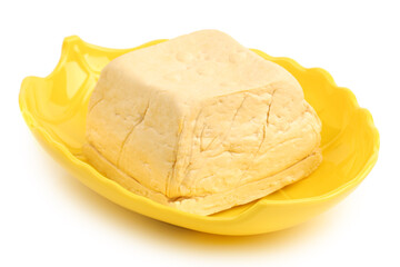tofu on white background