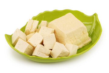 tofu on white background