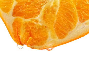 Fototapeta na wymiar sliced orange fruit on the white background