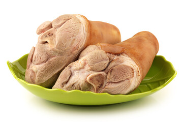 Naklejka premium raw pork (leg) isolated on white background