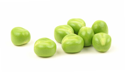 Fresh peas isolated on white background 