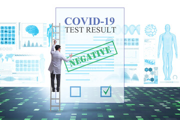 Man in the coronavirus covid-19 test concept