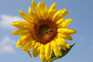 Kansas sunflower and a bee