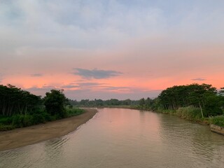 sunrise over river
