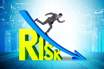 Risk reduction and mitigation concept with businessman