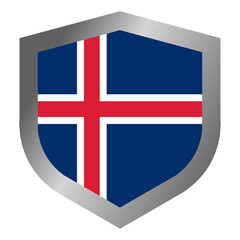 Obraz premium Iceland flag shield