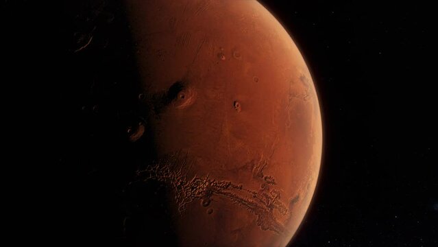 Mars, Space Planet, Stars and Galaxy Animation 4K