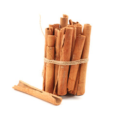 cinnamon sticks isolated on white background