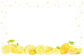 キラキラ可愛いレモンのフレーム素材