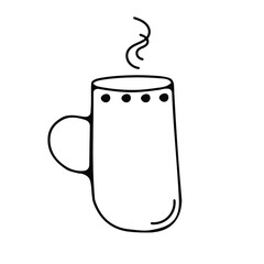 A hand-drawn mug with a hot drink.